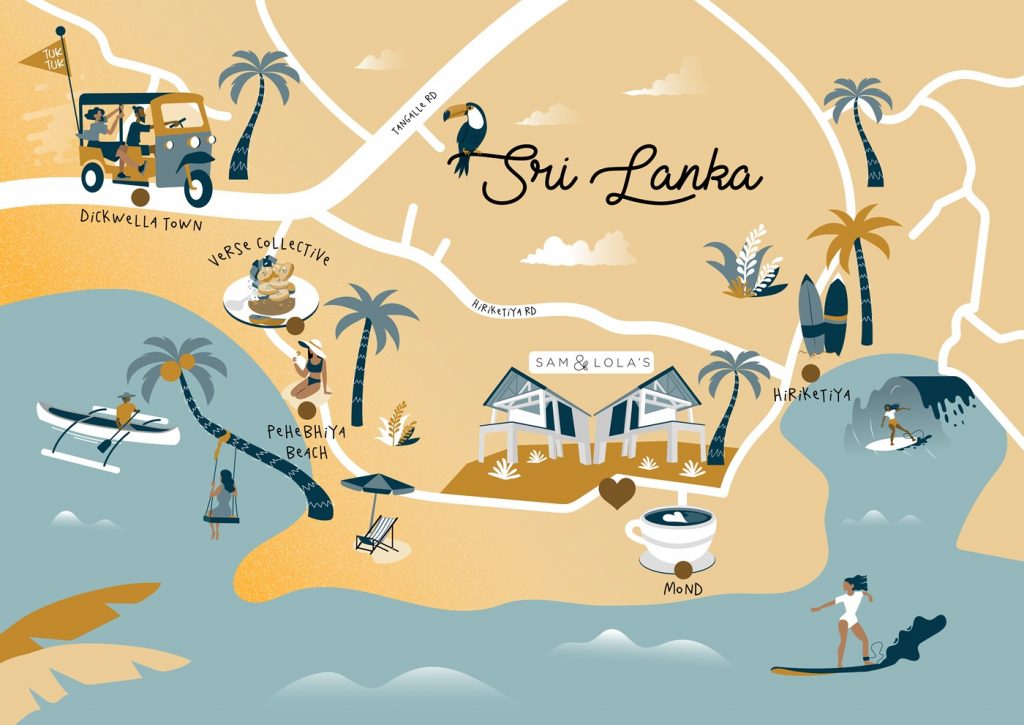 Sam and Lola's illustrated map